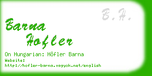 barna hofler business card